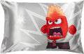 JayFranco Disney Pixar Inside Out Anger Satin Pillowcase - Standard Size 20x30 Inch Silky Soft Grey Pillow Cover 30 inch Grey