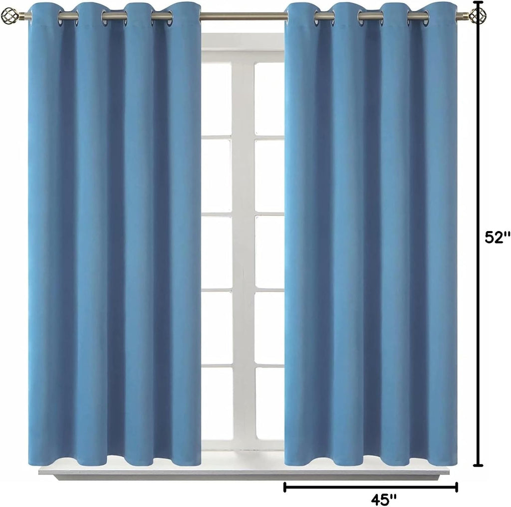 BGment Blackout Curtains for Bedroom - Grommet Thermal Insulated Room Darkening Curtains for Living Room, Set of 2 Panels (52 x 45 Inch, Fa…