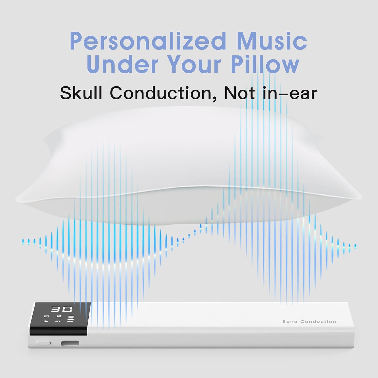 Under-Pillow Speaker for Sleeping - Bluetooth White Noise Sound Machine, Bone Conduction Bluetooth Under Pillow Speaker with 36 Soothing…