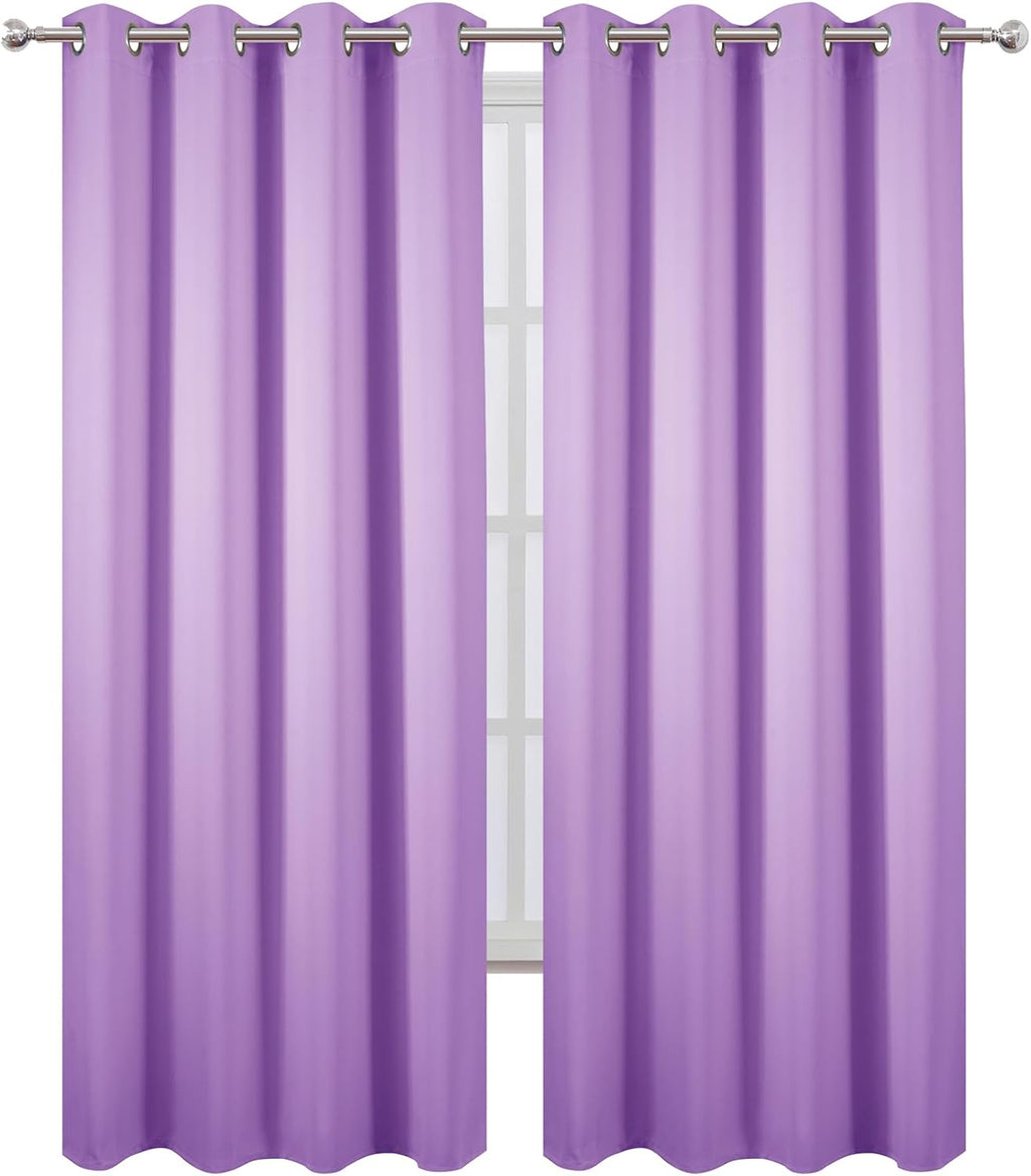 Lemomo Blackout Curtains 52 x 120 Inch Long Lavender Curtains Set of 2 Panels Room Darkening Curtains for Bedroom and Living Room 120 Inch…