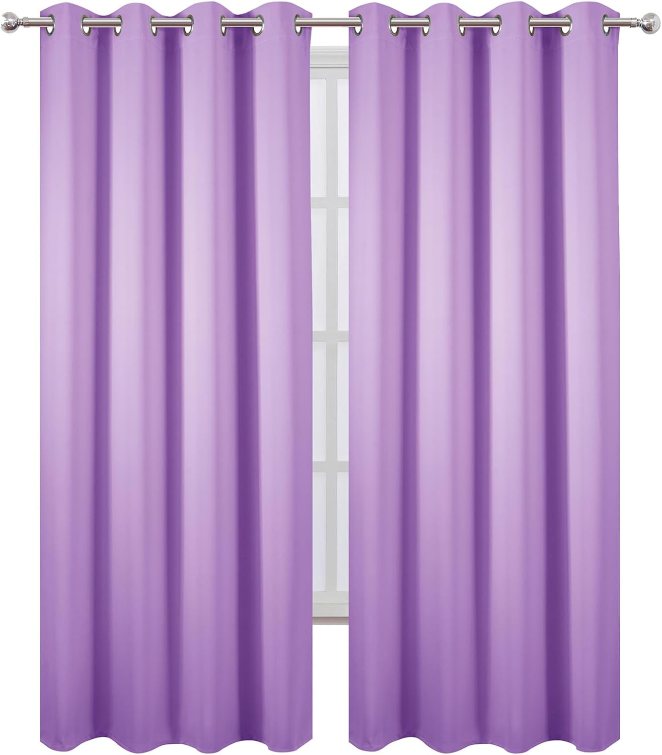 Lemomo Blackout Curtains 52 x 120 Inch Long Lavender Curtains Set of 2 Panels Room Darkening Curtains for Bedroom and Living Room 120 Inch…