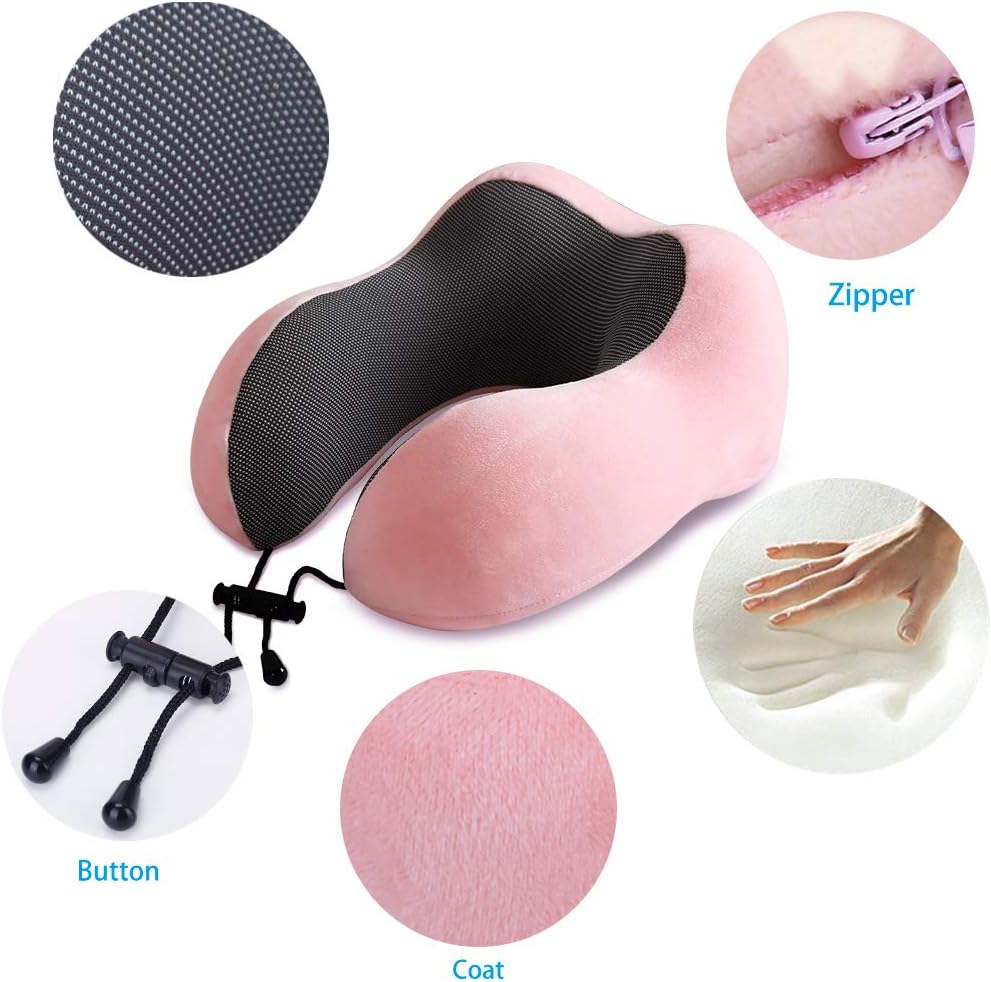 TALLGONeckPillowAlwaysHere TALLGO Travel Pillow, Memory Foam Neck Pillow Head Support Soft Pillow for Sleeping Rest, Airplane Car & Home Us…