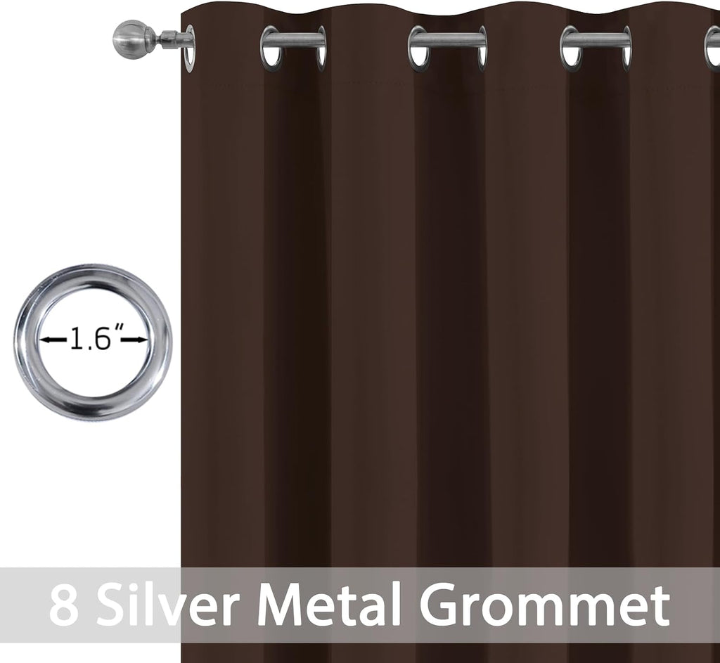Yakamok Blackout Curtains Room Darkening Thermal Insulated Window Panels, Solid Grommet Top Drapes for Bedroom/Living Room(52Wx90L…