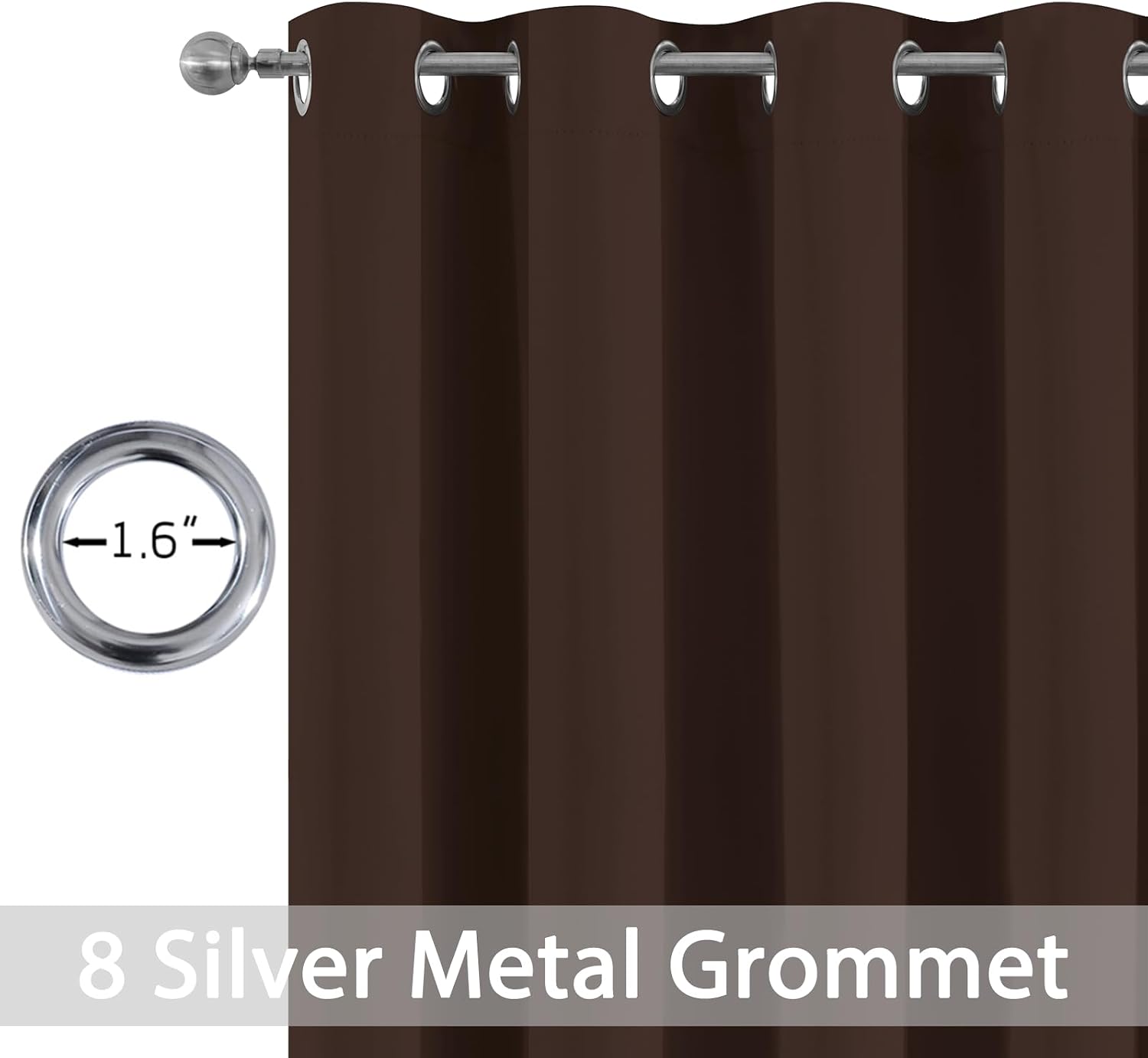 Yakamok Blackout Curtains Room Darkening Thermal Insulated Window Panels, Solid Grommet Top Drapes for Bedroom/Living Room(52Wx90L…