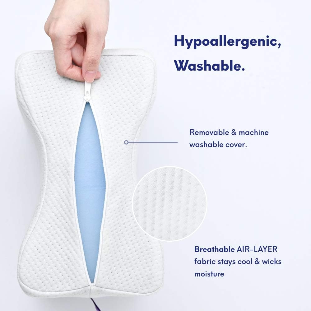 Cushionlab C CUSHION LAB Extra Support Orthopedic Knee Pillow for Side Sleepers - thy Alignment Leg Pillow for Sleeping - Hip, Pregnanc…