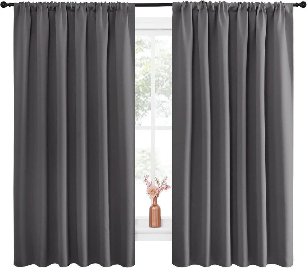 NICETOWN Blackout Curtain Panels for Window - Thermal Insulated Rod Pocket Blackout Drapes/Draperies for Dining Room (2 Panels, W70 x L63…