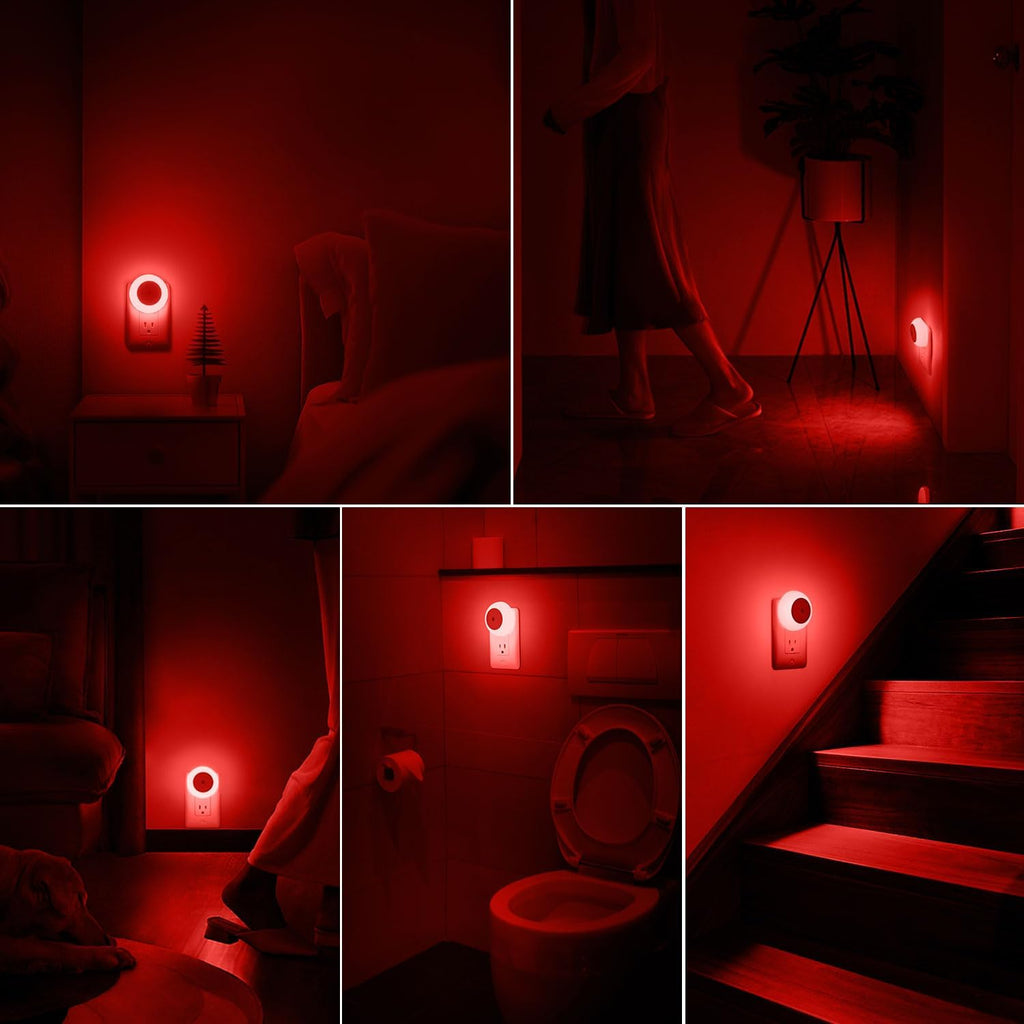 fesnne Night Light, Night Lights Plug into Wall, Dusk to Dawn Sensor, Red Led Night Light 0.5W, 2 Pack Nightlight for Adults, Bedroom…