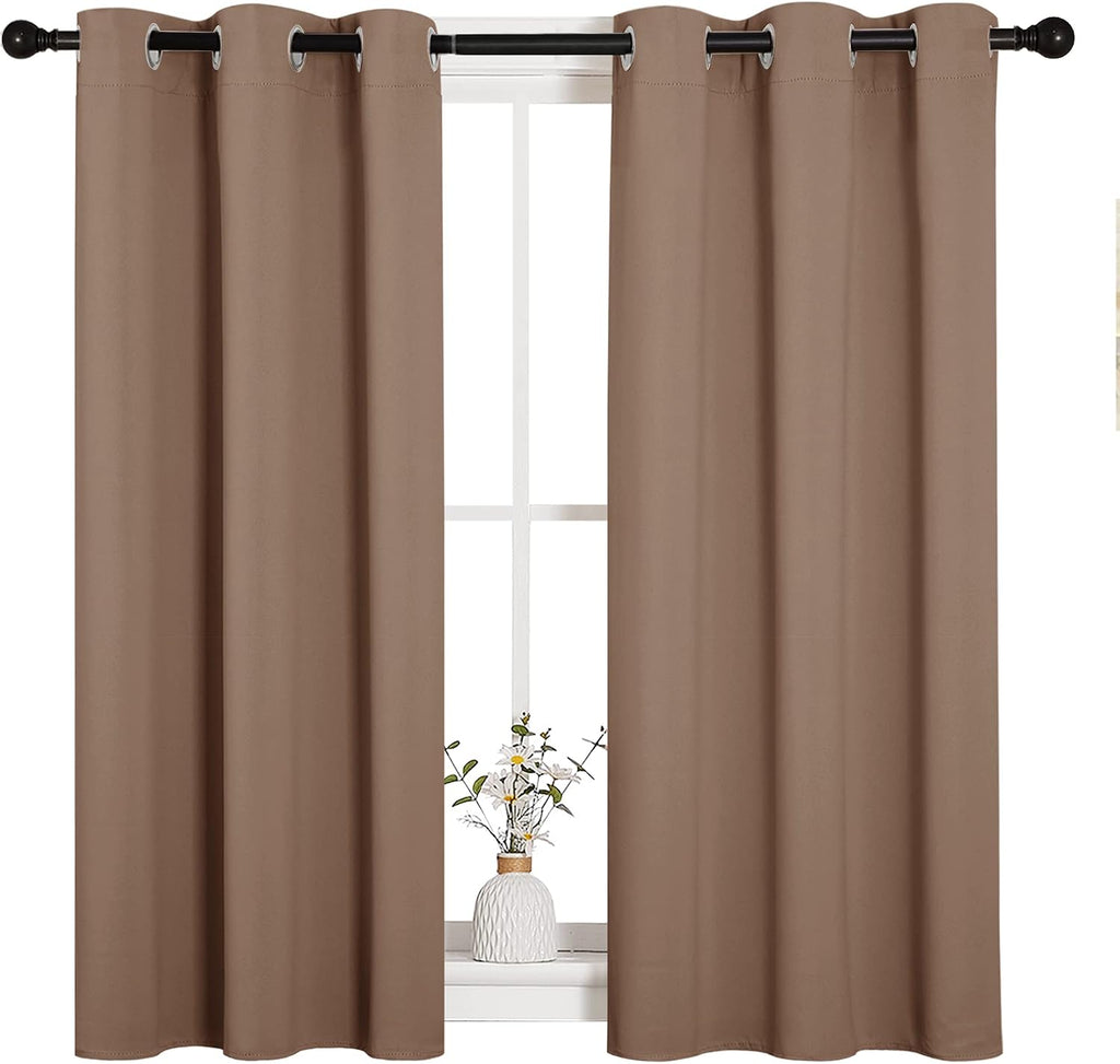 NICETOWN Blackout Window Curtains and Drapes for Kitchen, Window Treatment Thermal Insulated Solid Grommet Blackout Drapery Panels (Set…