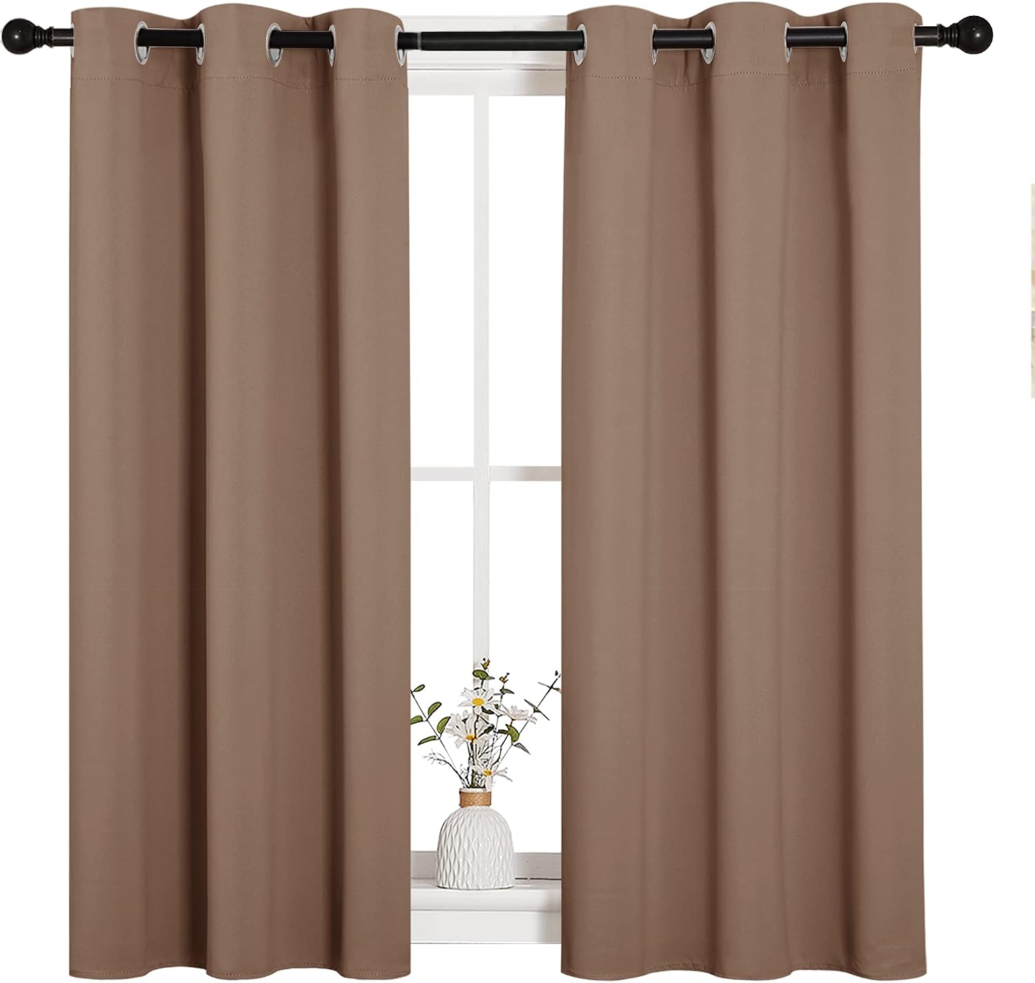 NICETOWN Blackout Window Curtains and Drapes for Kitchen, Window Treatment Thermal Insulated Solid Grommet Blackout Drapery Panels (Set…