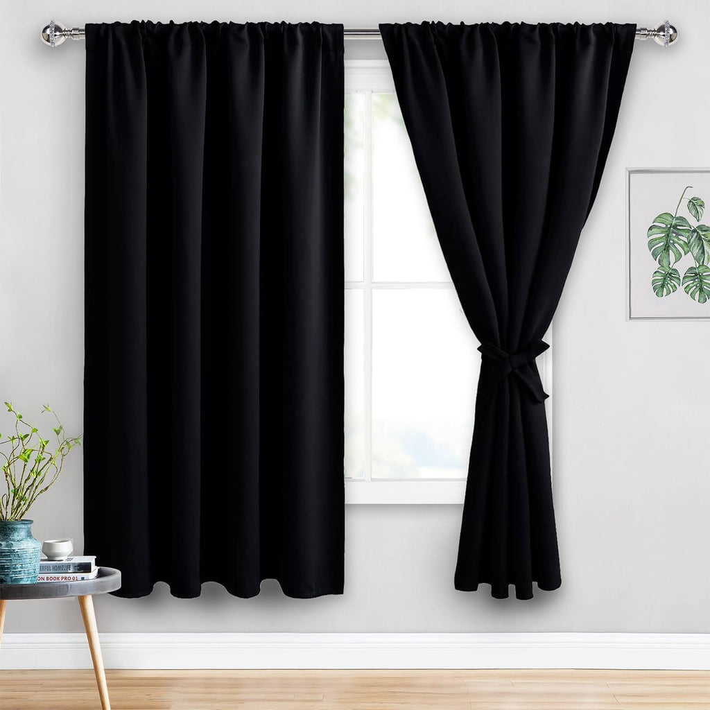 Jiuzhen Blackout Curtains for Bedroom - 70 x 63 Inch Extra Wide Privacy Assured Thermal Insulated Room Darkening Sliding Door Curtains for…