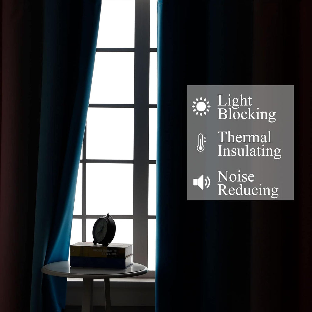 Estelartextiler Estelar Textiler Pink and Blue Ombre Blackout Curtains 96 Inches Long, Full Room Darkening Grommet Curtains for Bedroom, Th…