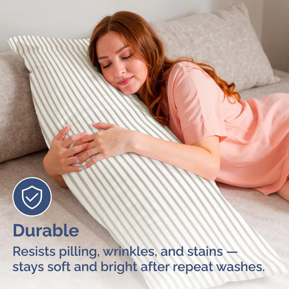 Body Pillowcases Set of 4-20x54 Long Body Pillow Case - Soft Body Pillow Cover for Sleeping & Side Sleepers - Comfy, Breathable & Fade…