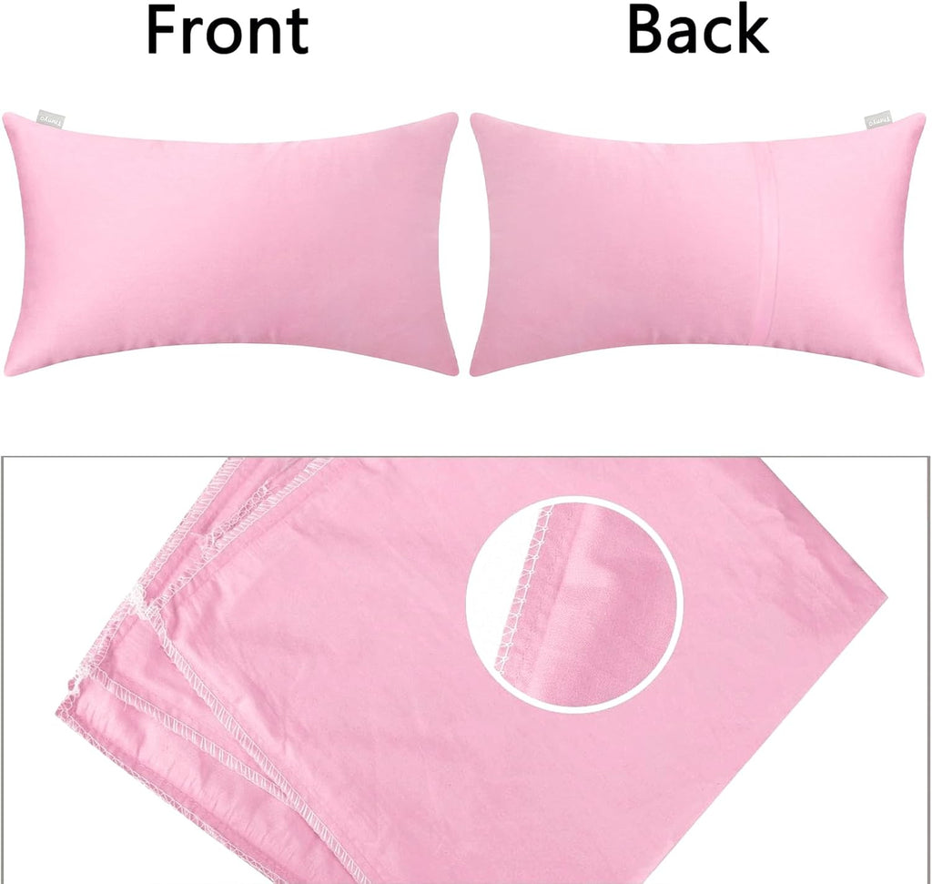 Thmyo 4-Pack 100% Cotton Lumbar Comfortable Solid Decorative Throw Pillow Covers Rectangle Cushion Cover Sublimation Blank DIY Pillowcases…