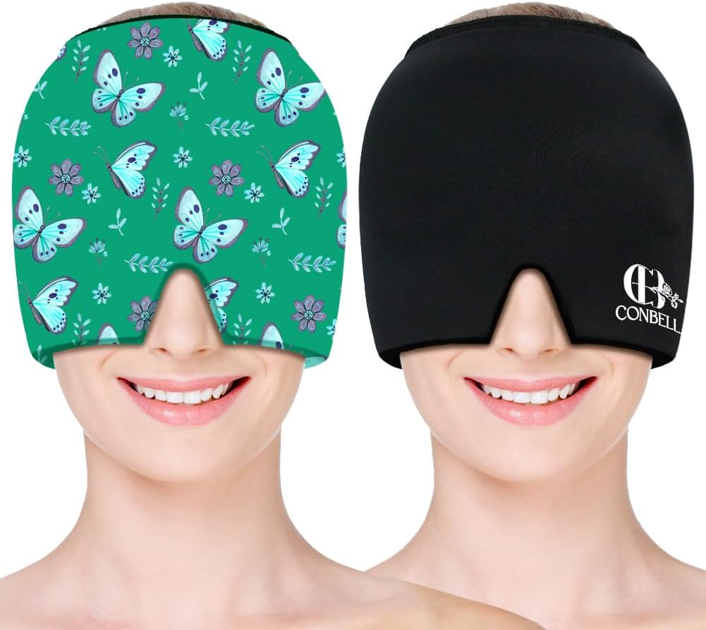 Conbella Migraine Relief Cap, Soothing Headache Ice Face Mask Products, Hot and Cold relaxation, Migraine Headache Relief Cap for…