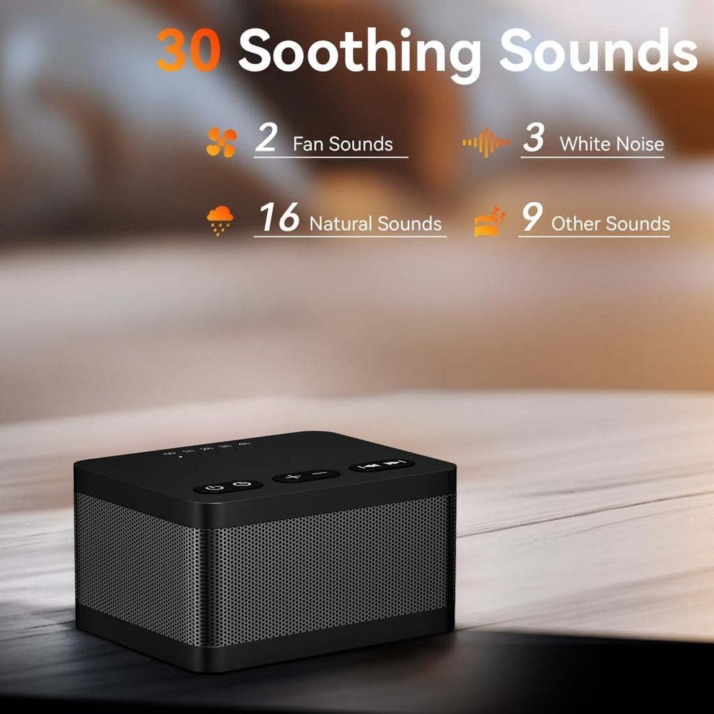 DailyBody Sound Machine White Noise Machine with 30 Natural Soothing Sounds 32 Levels Volume 5 Timers Memory Function Effectively Blocks No…