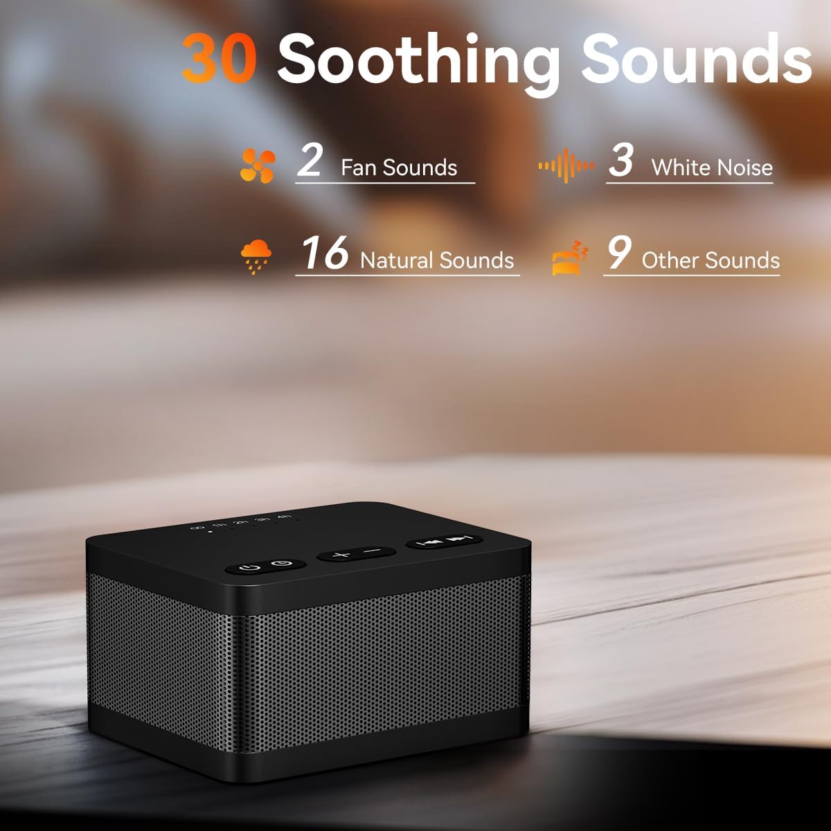 DailyBody Sound Machine White Noise Machine with 30 Natural Soothing Sounds 32 Levels Volume 5 Timers Memory Function Effectively Blocks No…