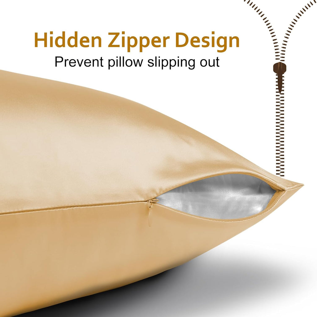 Ravmix Silk Pillow Cases with Zipper, 21momme Mulberry Silk Pillowcase for Hair Skin everyday comfort, Soft Smooth Breathable Cool Pillow…