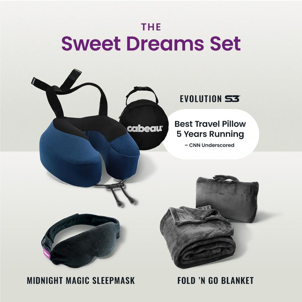Cabeau Evolution S3 Travel Pillow – Straps to Airplane Seat – Ensures Your Head Won’t Fall Forward – Relax with Plush Memory Foam – Quick-D…