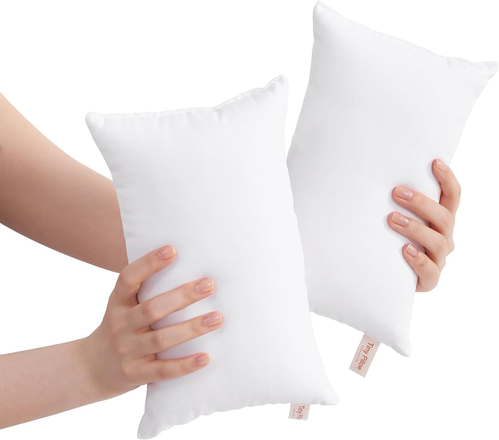 BEDSUM Tiny Pillows, 11x7 Mini Microfiber Small Pillow for Neck and Lumbar Support - Machine Washable Cushion for Office Desk…