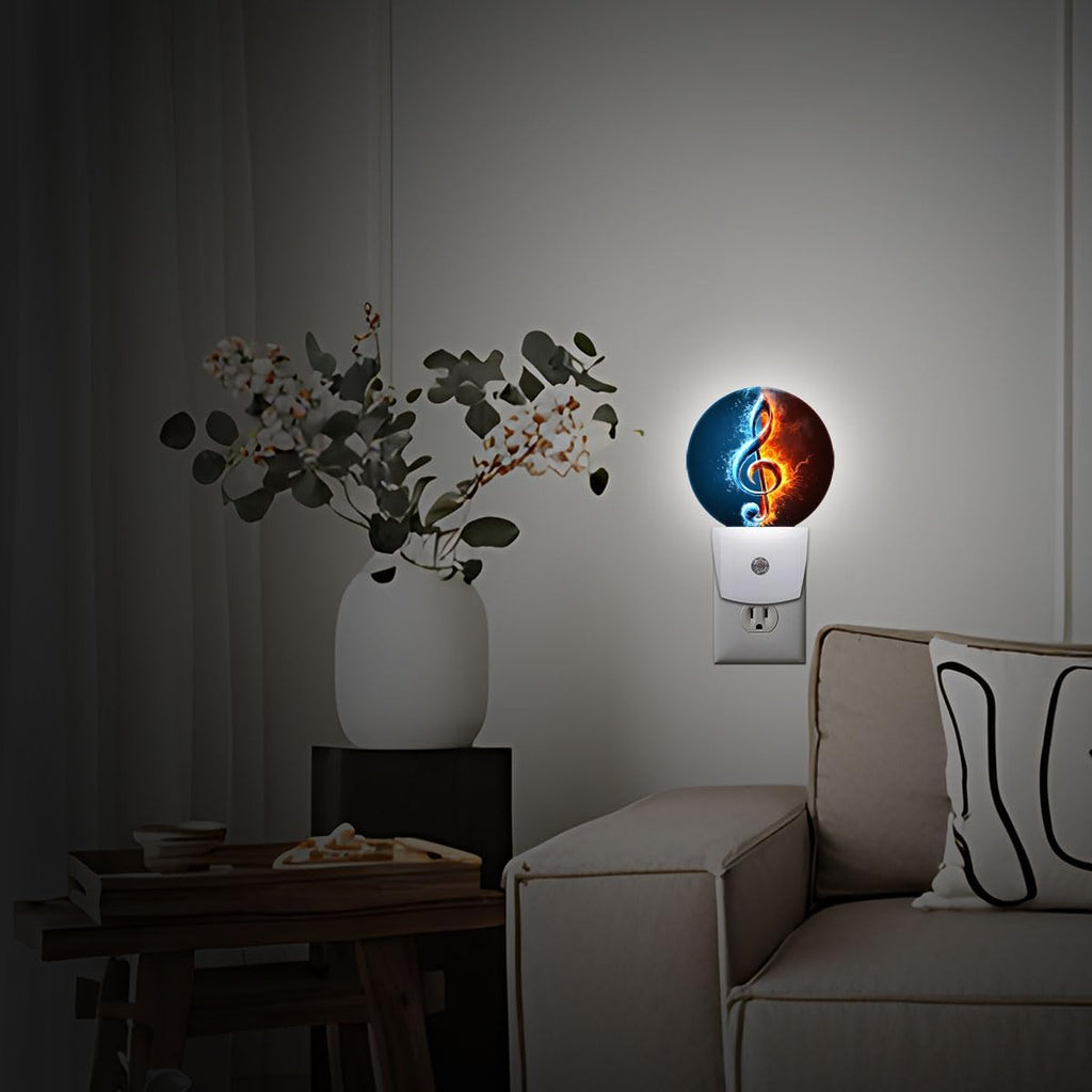 Music Note Night Light Plug-in Sleep Lamp Led Dusk to Dawn Night Light for Bedroom
