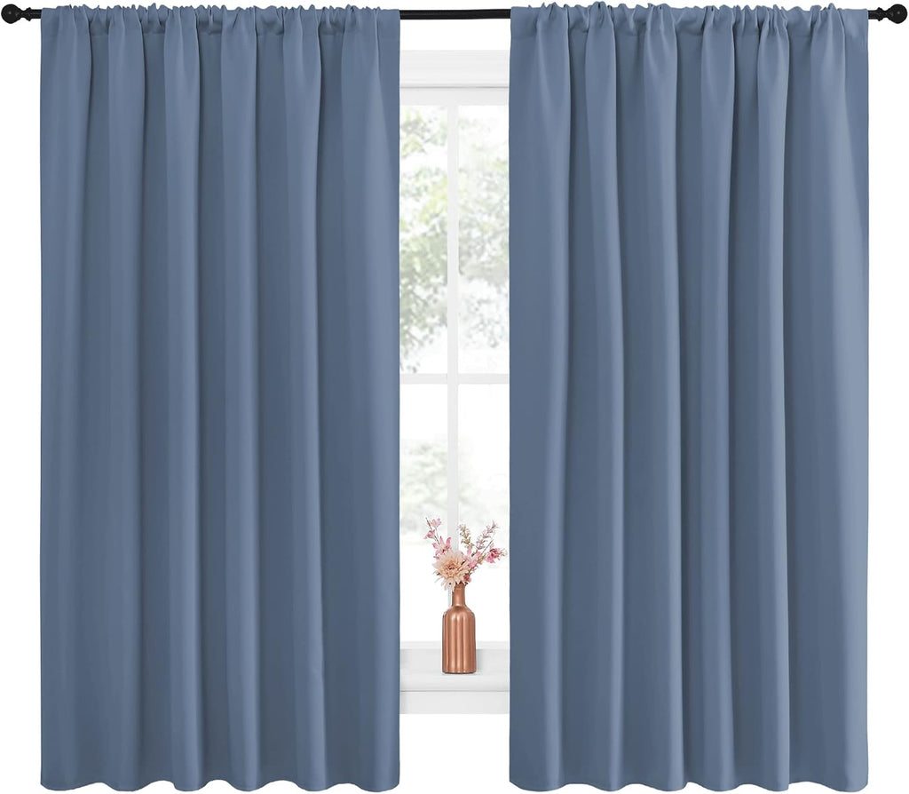 NICETOWN Blackout Curtains for Bedroom, Blackout Curtain Panels, Window Treatment Energy Saving Thermal Insulated Solid Rod Pocket…