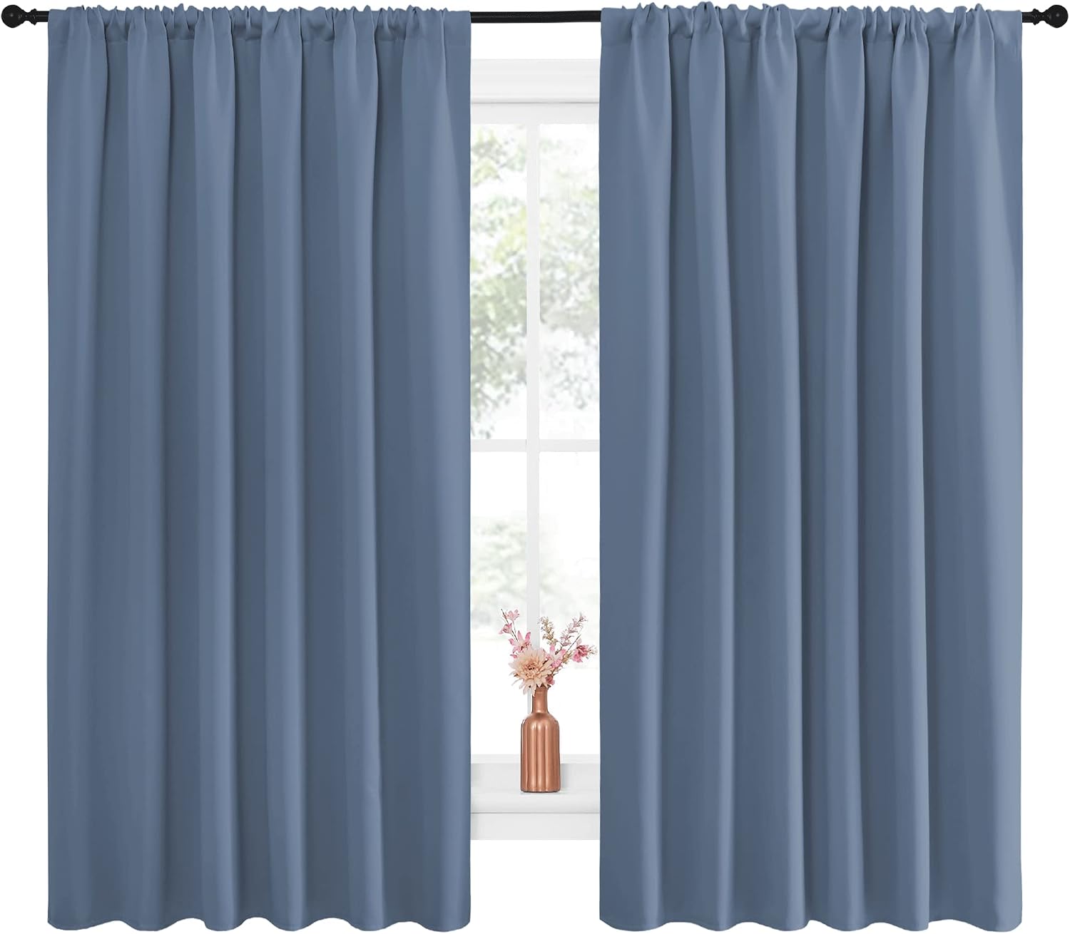 NICETOWN Blackout Curtains for Bedroom, Blackout Curtain Panels, Window Treatment Energy Saving Thermal Insulated Solid Rod Pocket…