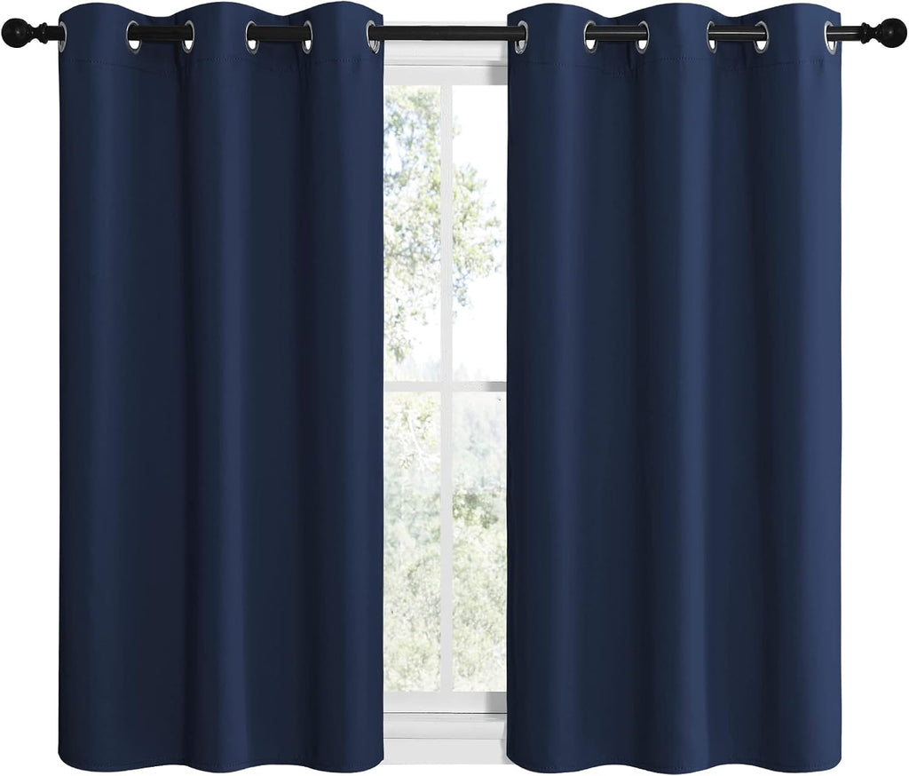 NICETOWN Blackout Draperies Curtains, All Season Thermal Insulated Solid Grommet Top Blackout Curtains/Drapes for Kid's Room (Navy, 1…
