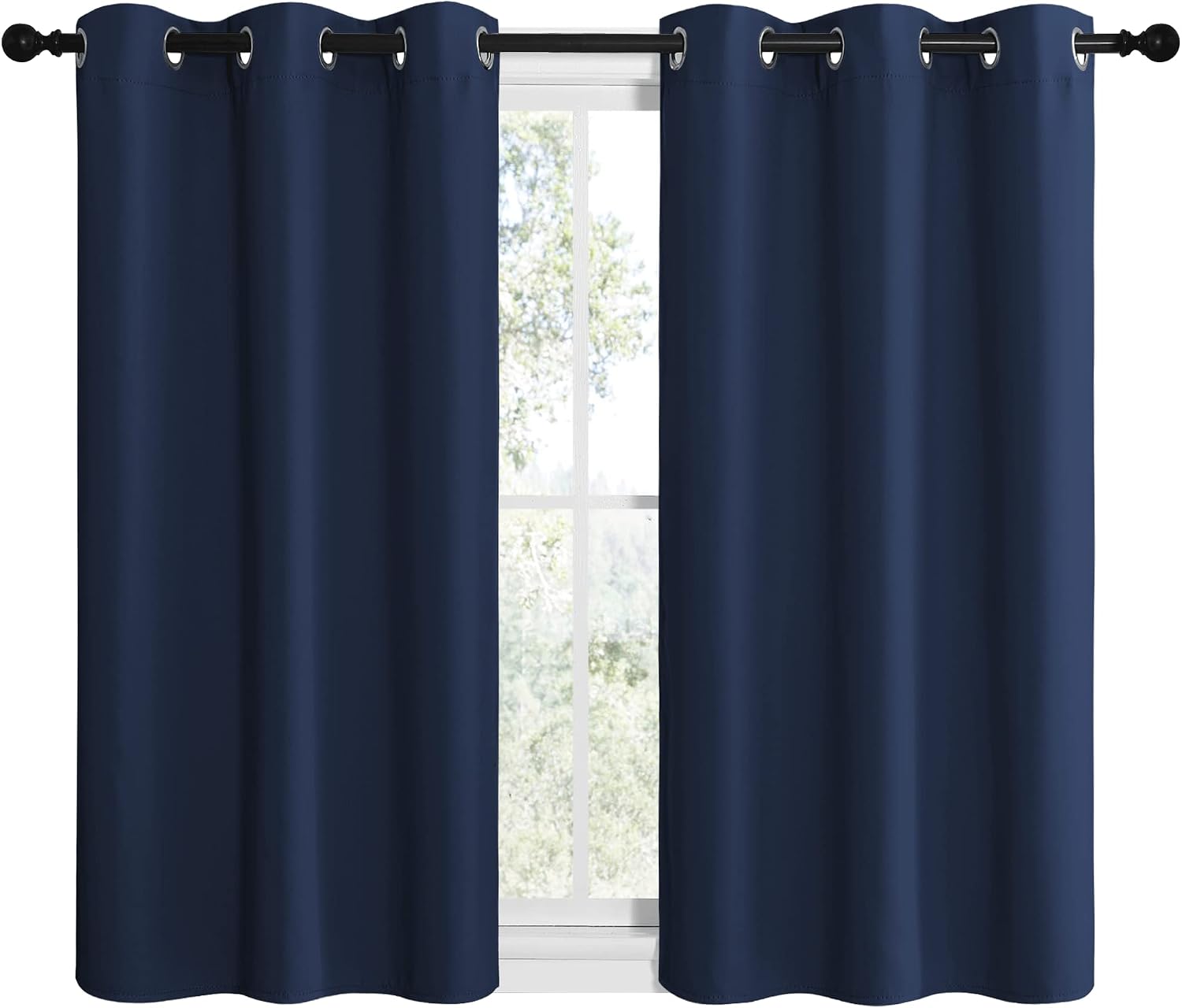 NICETOWN Blackout Draperies Curtains, All Season Thermal Insulated Solid Grommet Top Blackout Curtains/Drapes for Kid's Room (Navy, 1…