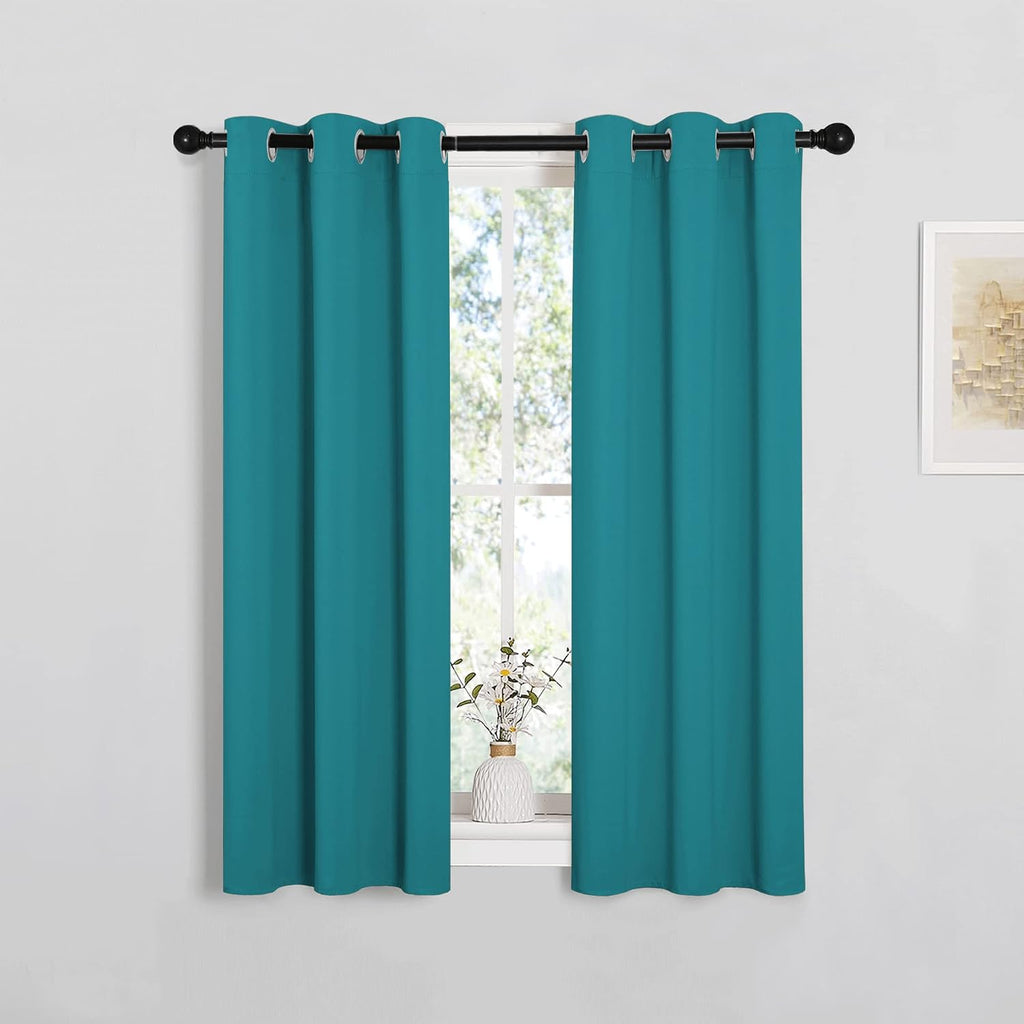 NICETOWN Room Darkening Curtains 45 inch Length 2 Panels, Thermal Insulated Grommet Blackout Curtains for Modern Casual Elegant Bedroom…