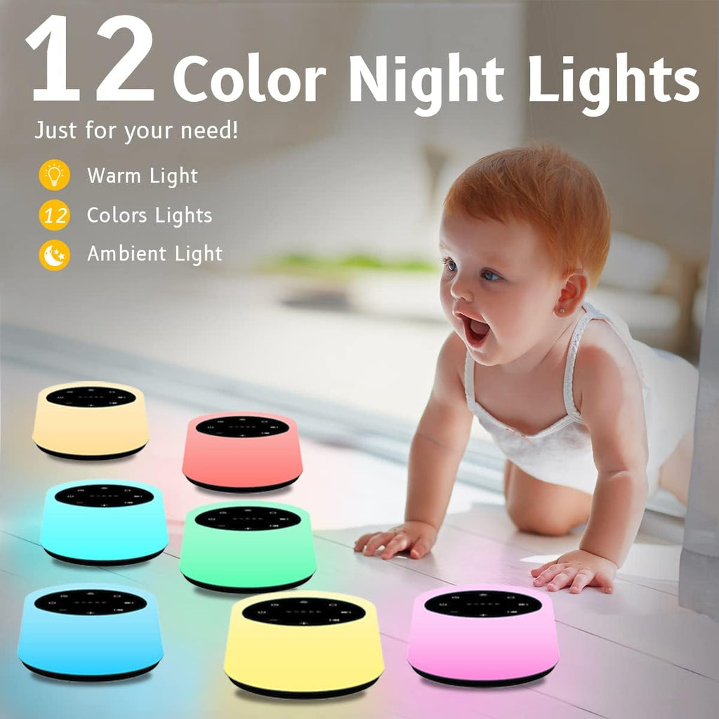 ColorsNoise Sound Machine and White Noise Machine with 30 Soothing Sounds 12 Colors for Kids Adult Baby Night Light with Memory Function…