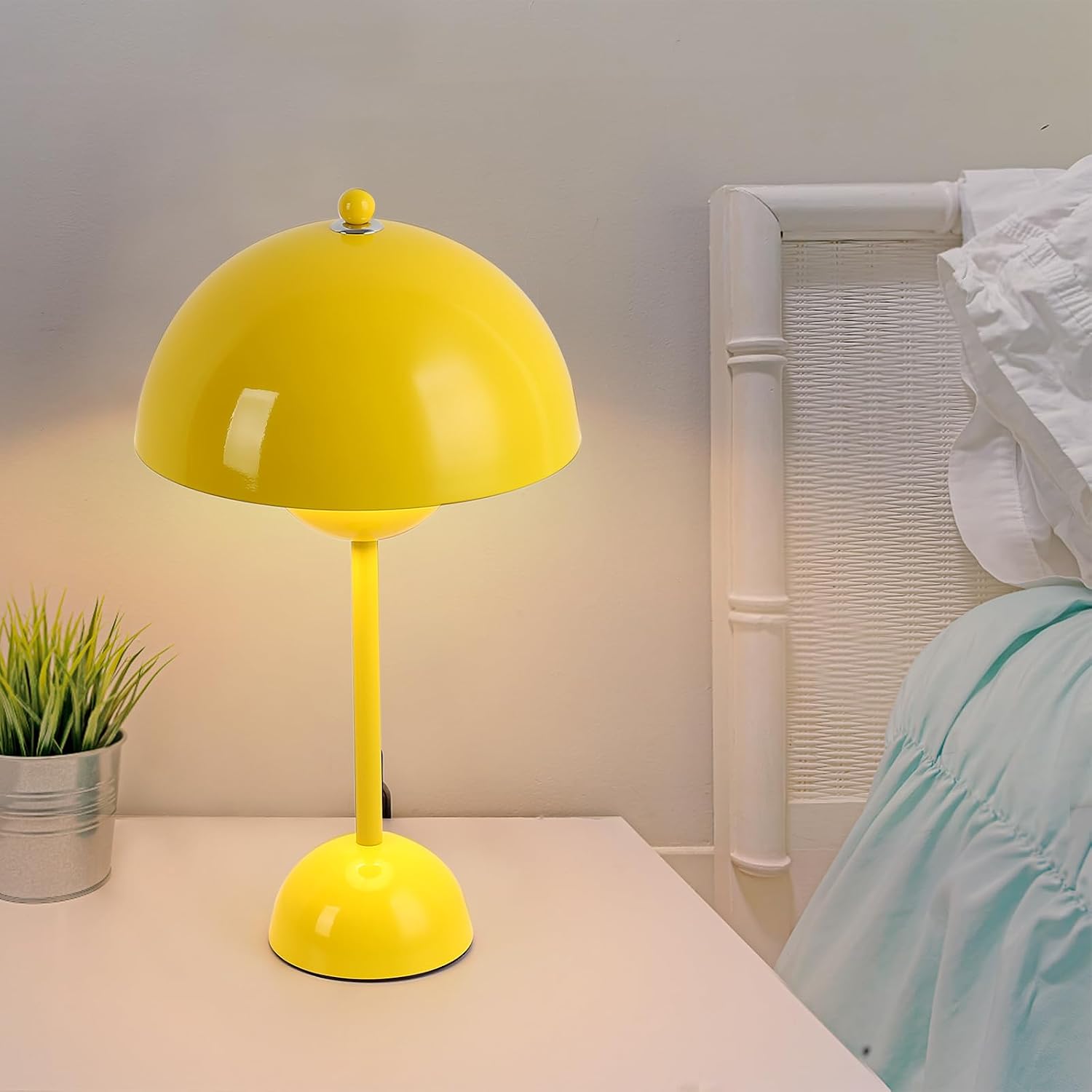 COSYLUX Modern Small Table Lamp for Bedroom, Cute Dome Shade Reflecting Light Reading Lamp for Living Room, Kid's Room, Study, Office…