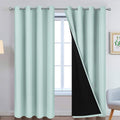 Yakamok 100% Blackout Lined Pair Curtains, Window Treatment Thermal Insulated Soundproof Drapes for Bedroom(52Wx90L, Aqua, 2 Panels) 1.6 in…