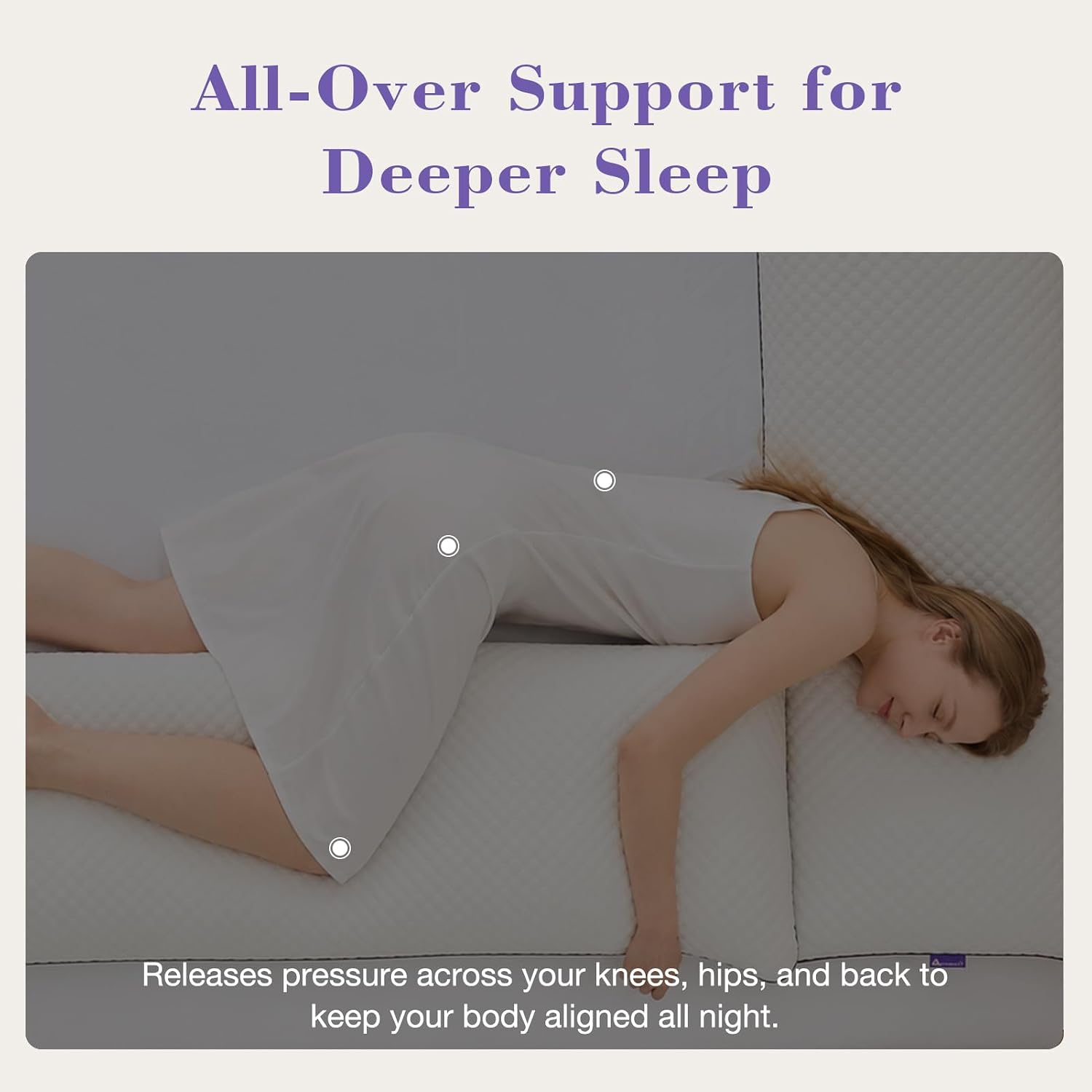 Homelab Cooling Adjustable Body Pillow (20x54) with White Bamboo Viscose Pillowcase Bundle, Full Body Support for Side Sleepers, Back, Hip…