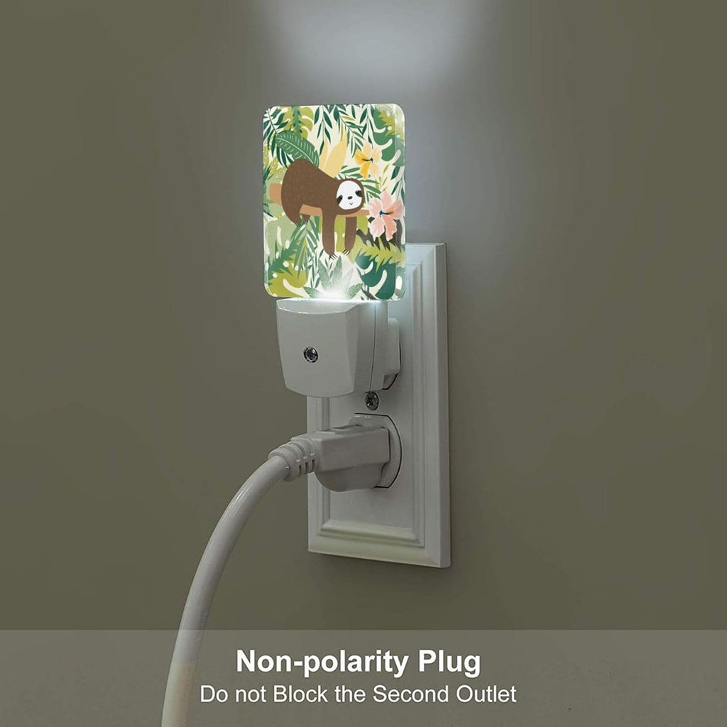 Cute Sloth in Jungle Night Light, Plug-in Night Lights with Dusk to Dawn Sensor for Stairway, Hallway, Bedroom Sleep Friendly Ideal for…