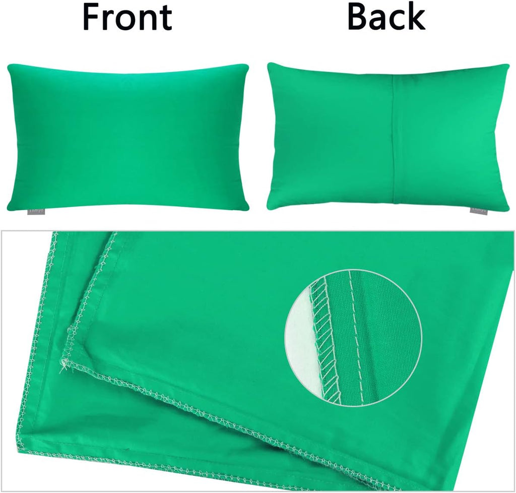 Thmyo 4-Pack 100% Cotton Lumbar Comfortable Solid Decorative Throw Pillow Case, Thmyo Rectangle Cushion Cover Pillowcase Sublimation Blank P…