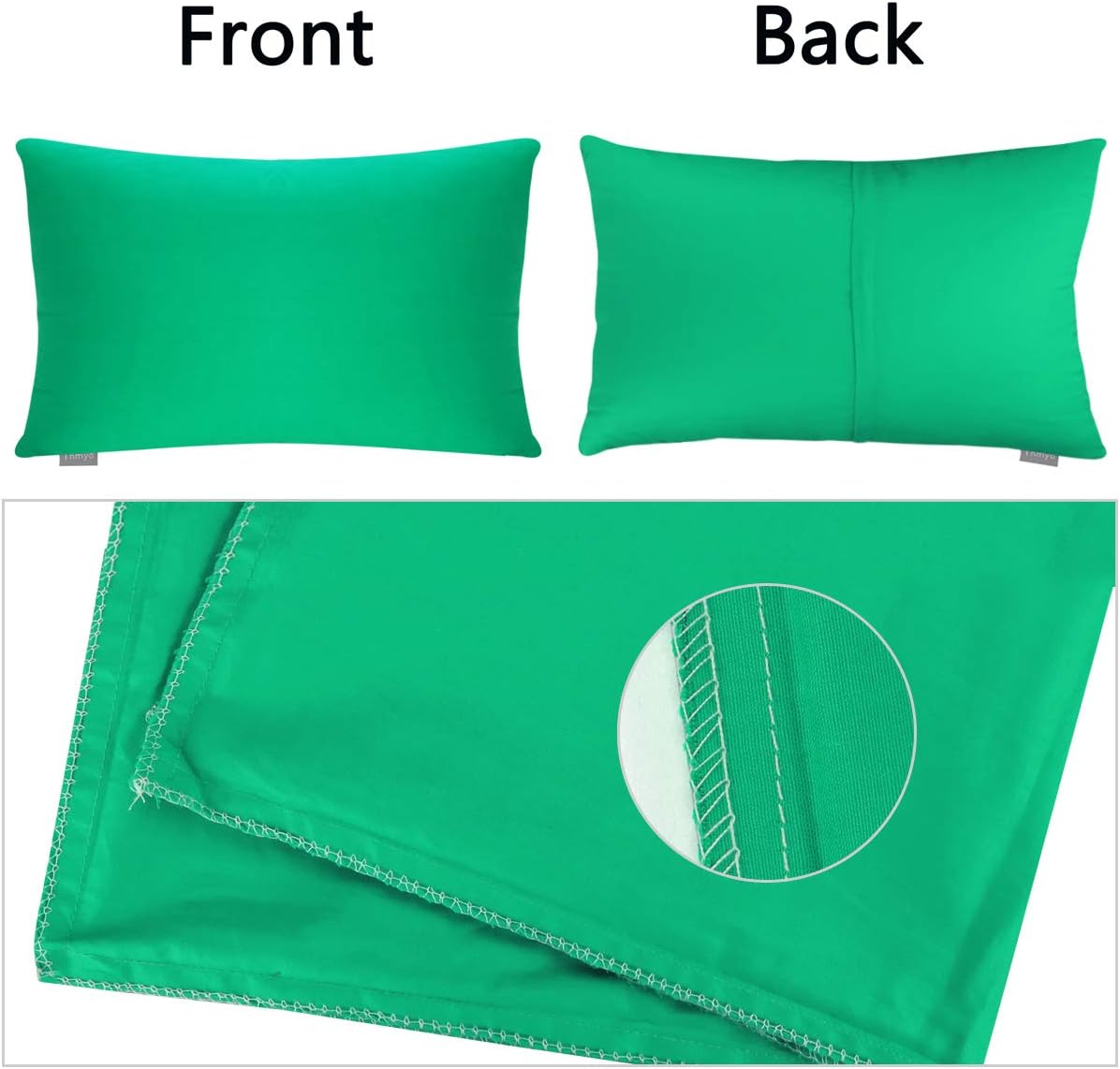 Thmyo 4-Pack 100% Cotton Lumbar Comfortable Solid Decorative Throw Pillow Case, Thmyo Rectangle Cushion Cover Pillowcase Sublimation Blank P…