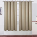 Lemomo Blackout Curtains 66 x 72 Inch Long Beige Curtains Set of 2 Panels Room Darkening Curtains for Bedroom and Living Room 72 Inch silver