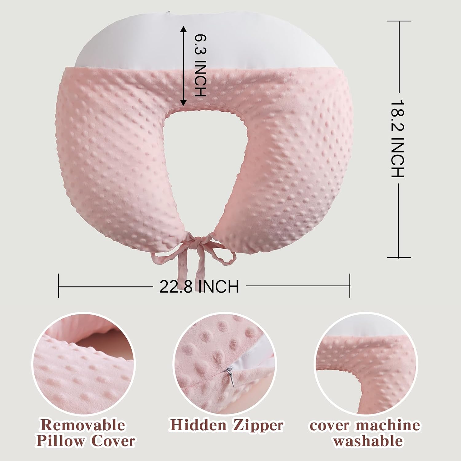 Reading Pillow for Gaming Reading Crochet, U Shaped Arm Support Pillow with Removable Cover Reducing Arching Neck for Adult Reading and…