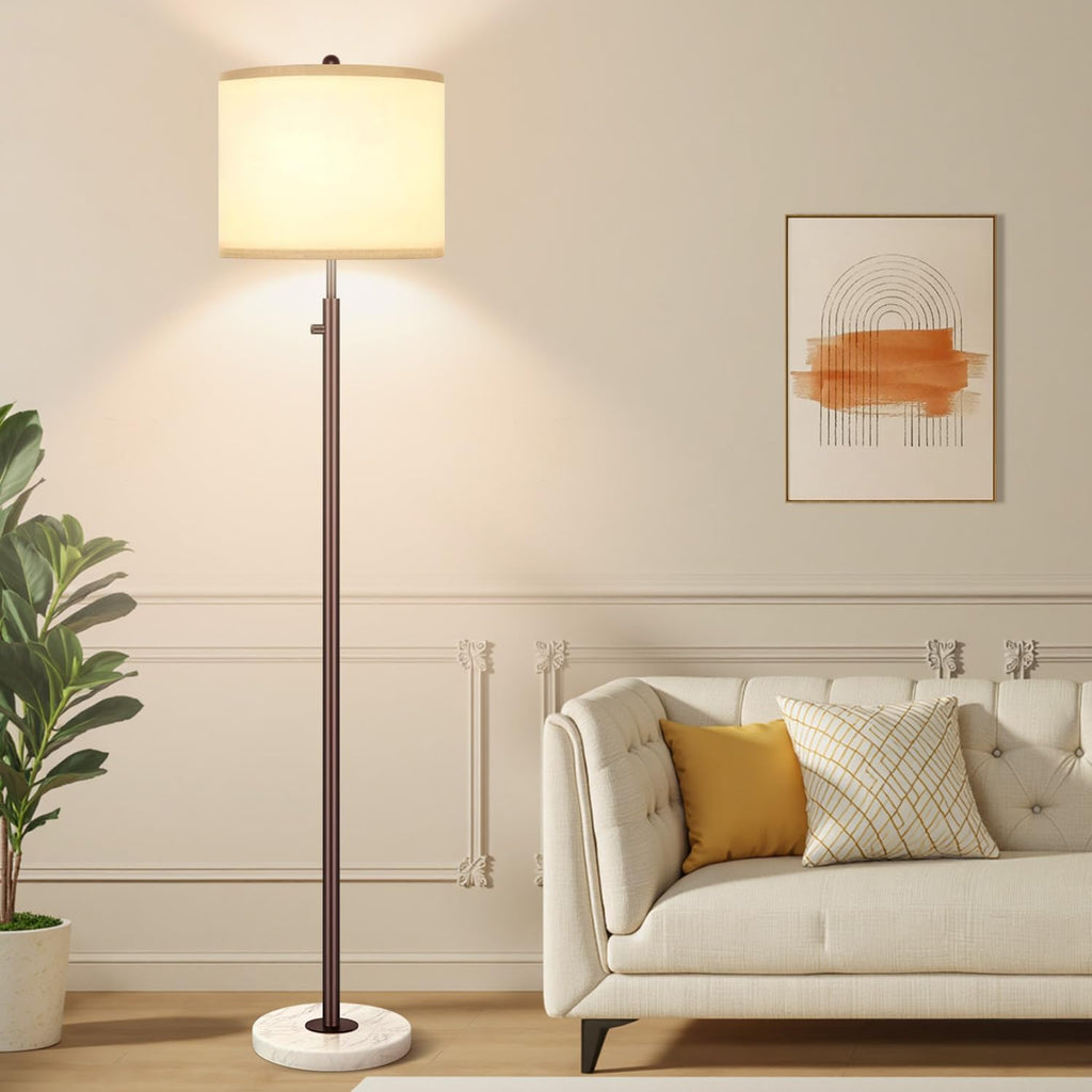 Nintiue 【Upgraded】 Dimmable Floor Lamp for Living Room, 11W LED Bulb Included, Modern Standing Lamp with Marble Base, Tall Pole Light…