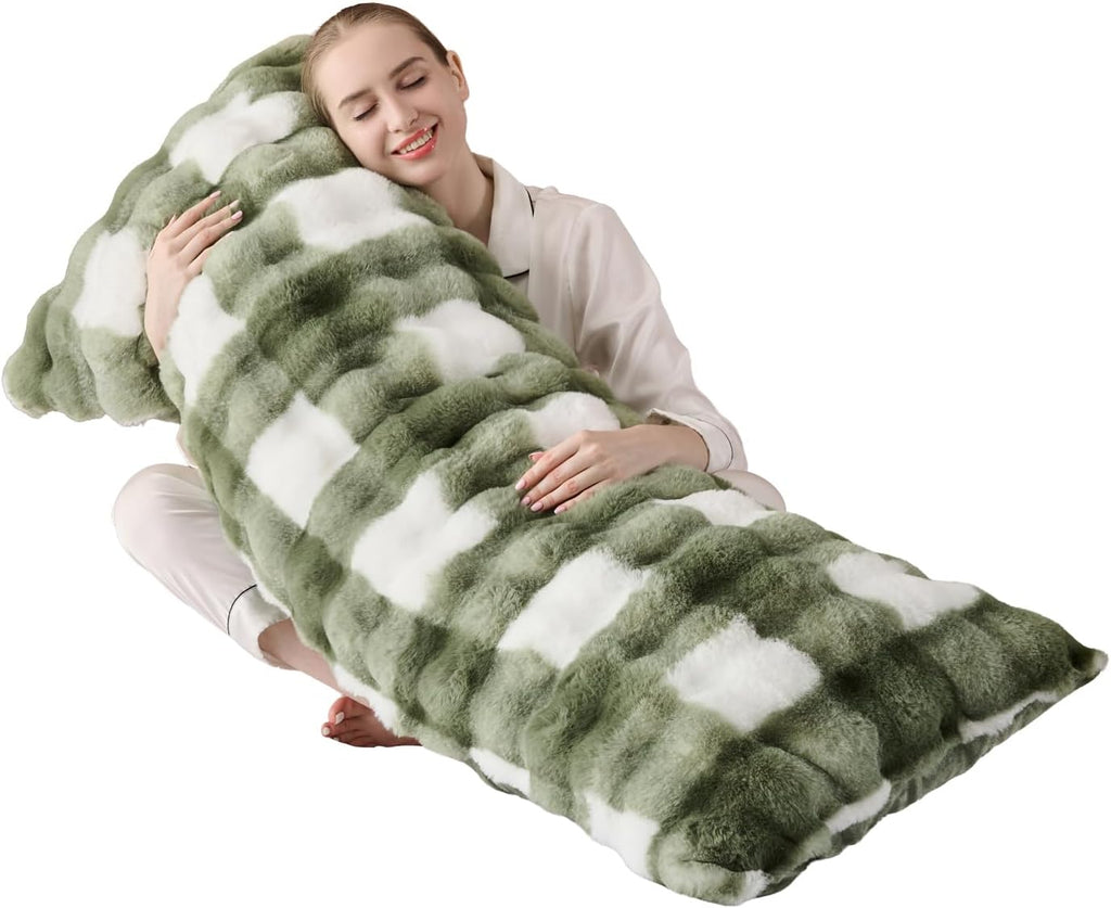 Animebody Luxury Shaggy Faux Fur Body Pillow, Fluffy Bed Pillow with Zipper Closure, Soft Decorative Plush Full Long Pillows, Fuzzy Hug Pillow…