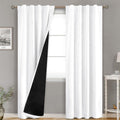 BGment Pure White 100% Blackout Curtains for Bedroom, Black Out Living Room 84 inch Panels with Thermal Liner, Rod Pocket and Back Tab…