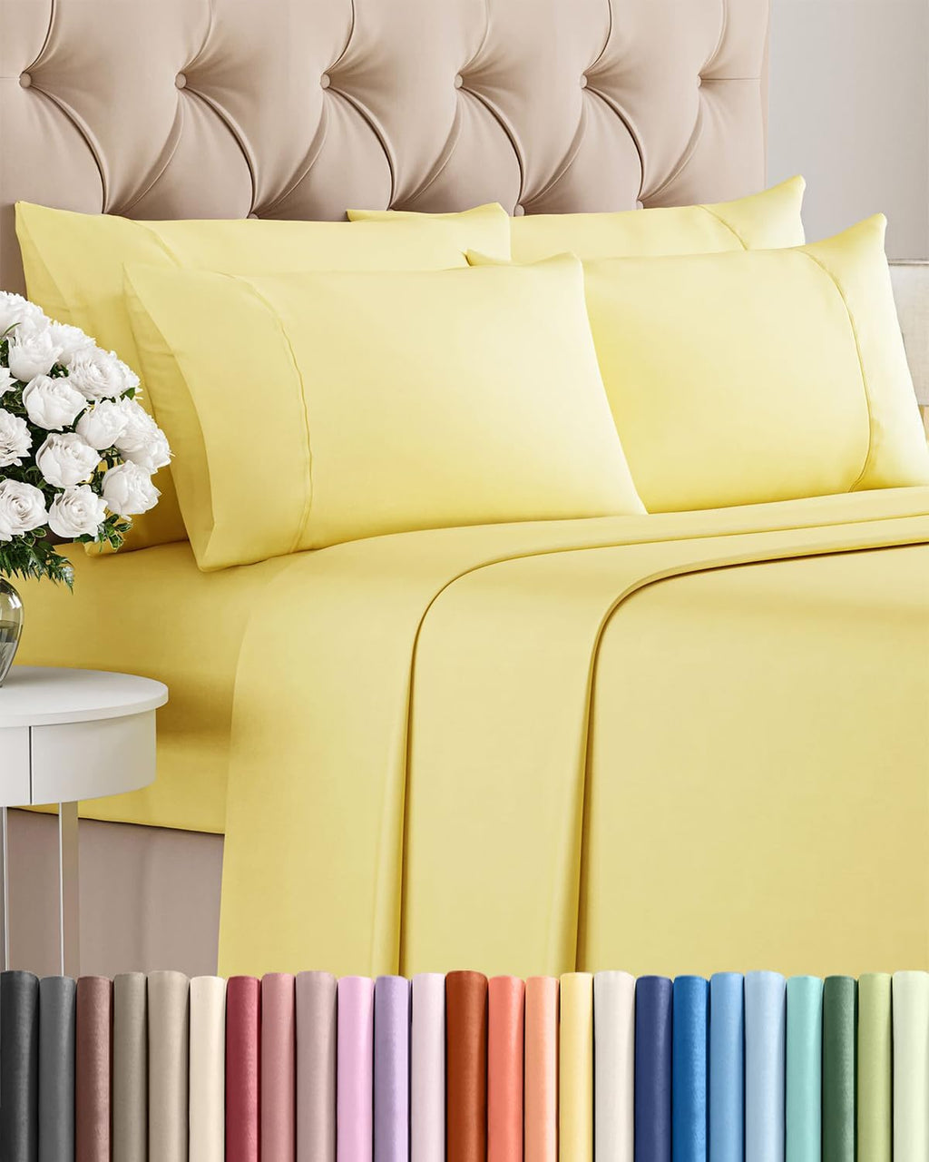 Queen 6 Piece Sheet Set - Comfy, Breathable & Cooling - Hotel Luxury Bedding for Women, Men, Kids, Teens and Children - 1 Flat & 1 Fitted…