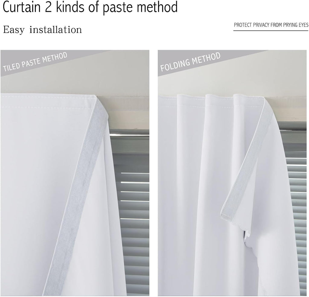 self Adhesive Curtains Portable Blackout Curtain Simple and Easy to Install Bedroom Window Thermal Lnsulated Kitchen Room Darkening Black…