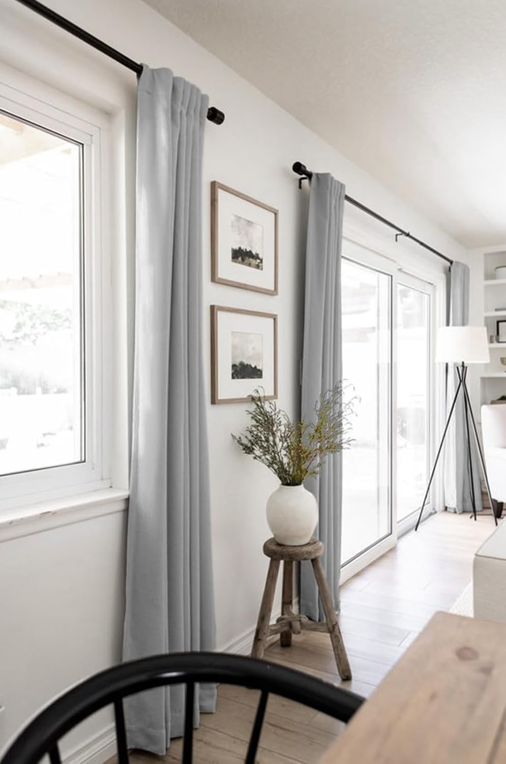 100BlackoutShield 100% Blackout Shield Linen Blackout Curtains for Bedroom 120 Inches Long, Back Tab/Rod Pocket Living Room Drapes, Thermal…