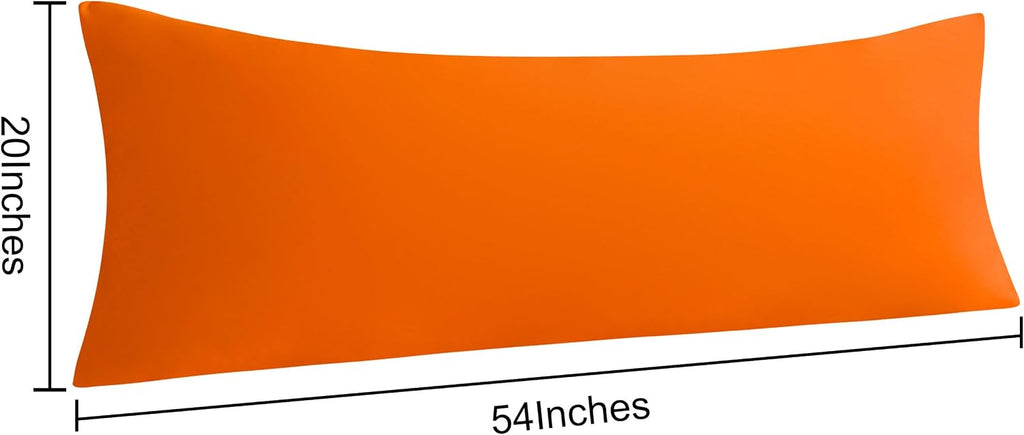 Ntbay Body Pillow Cases Set of 2, 2 Pack Brushed Microfiber 20x54 Pillow Cases, Soft, Wrinkle, Fade, Stain Resistant Orange Pillow Cases wi…