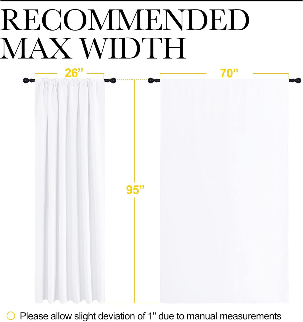 NICETOWN White Bedroom Curtain Panels - Multi-Function Noise Reducing Performance Window Treatment Thermal Insulated Rod Pocket Room…
