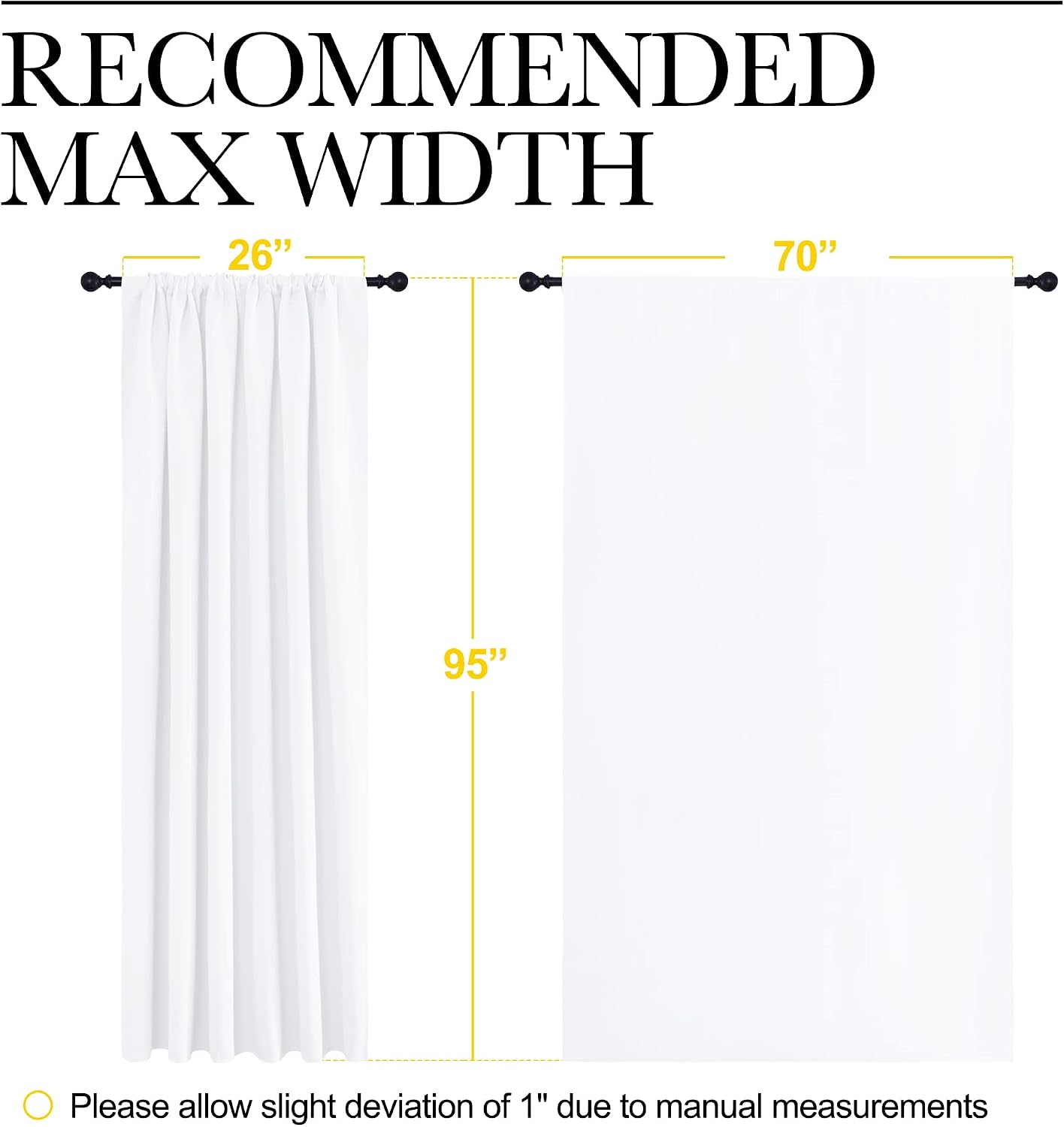 NICETOWN White Bedroom Curtain Panels - Multi-Function Noise Reducing Performance Window Treatment Thermal Insulated Rod Pocket Room…