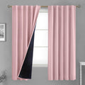 BGment Full Blackout Curtains with Thermal Insulation Liner Curtains, Pink Blackout Curtains Double Layer Room Darkening Rod Pocket and…