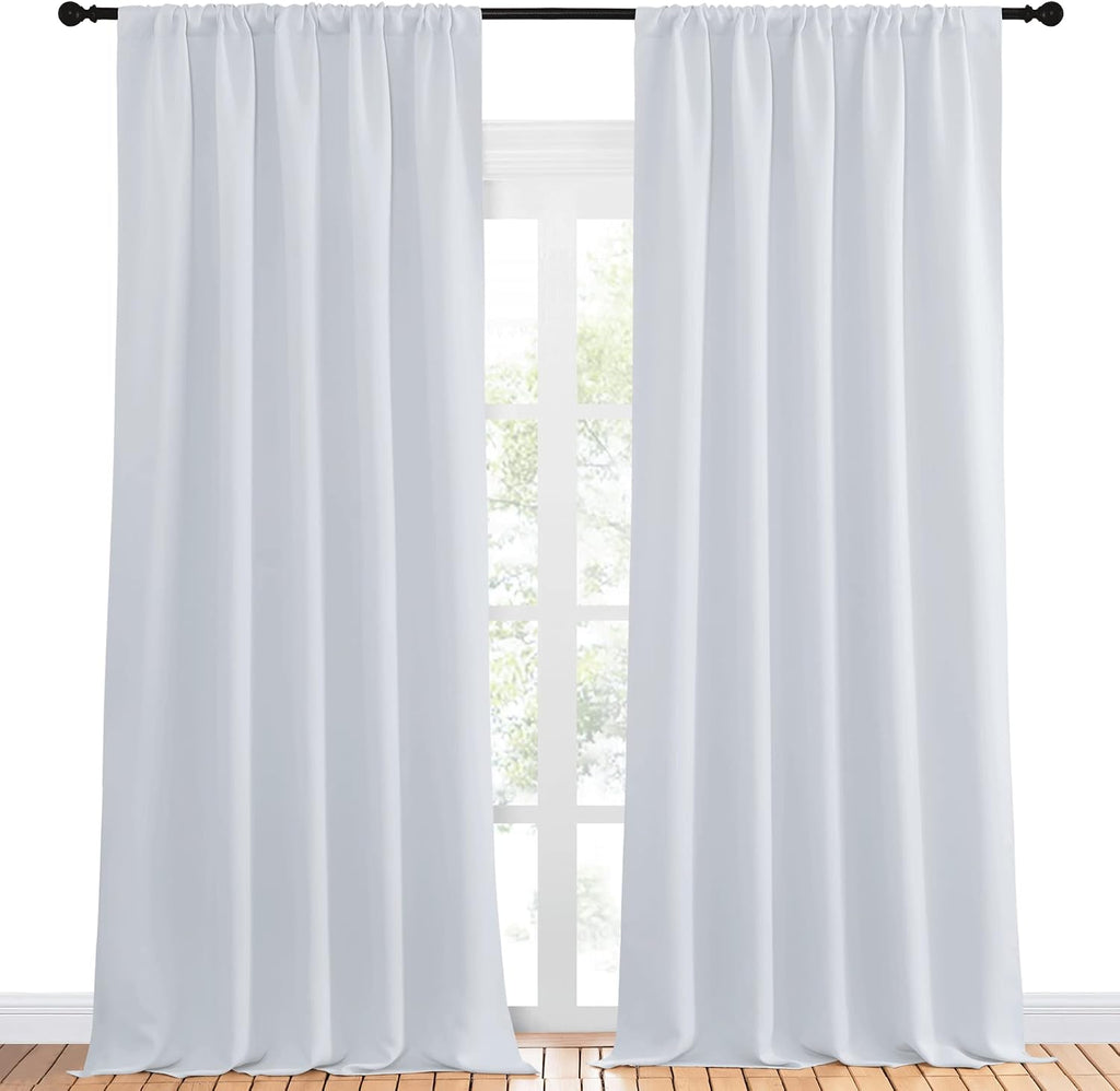 NICETOWN Greyish White Bedroom Curtain Panels - Multi-Function Noise Reducing Performance Window Treatment Thermal Insulated Room…