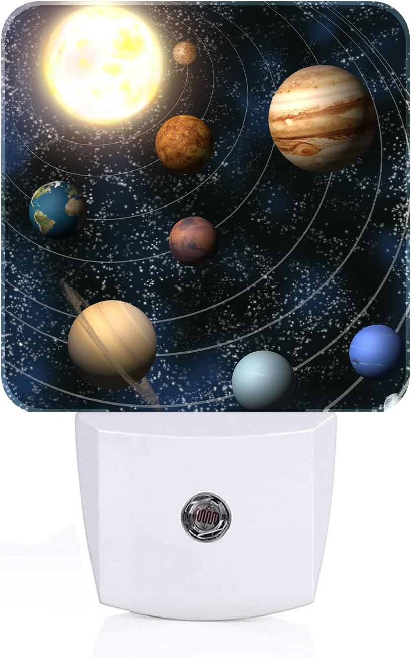 Solar System Planets Night Light, Plug-in Nightlights Auto Sensor Night Lamp Dusk-to-Dawn Lamp Home Decor for Nursery Children Girls Boys